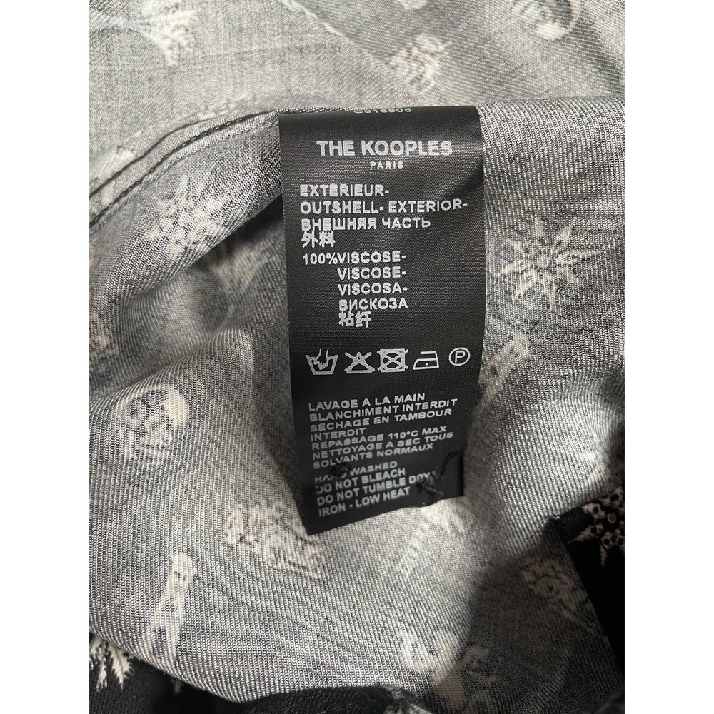 The Kooples Crazy Cartoon Slim Fit Shirt Black Viscose Med NWT - Picture 7 of 9